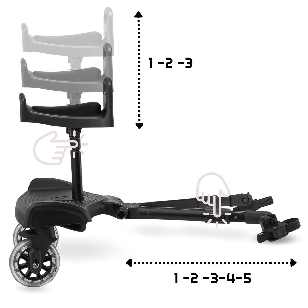 Επέκταση καροτσιού με ρυθμιζόμενο κάθισμα και σύστημα καθολικής προσάρτησης - Moby-System BUGGY2GO