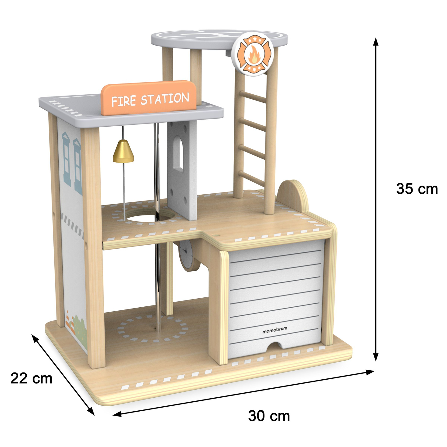 Ξύλινος πυροσβεστικός σταθμός με αξεσουάρ, πυροσβεστική υπηρεσία