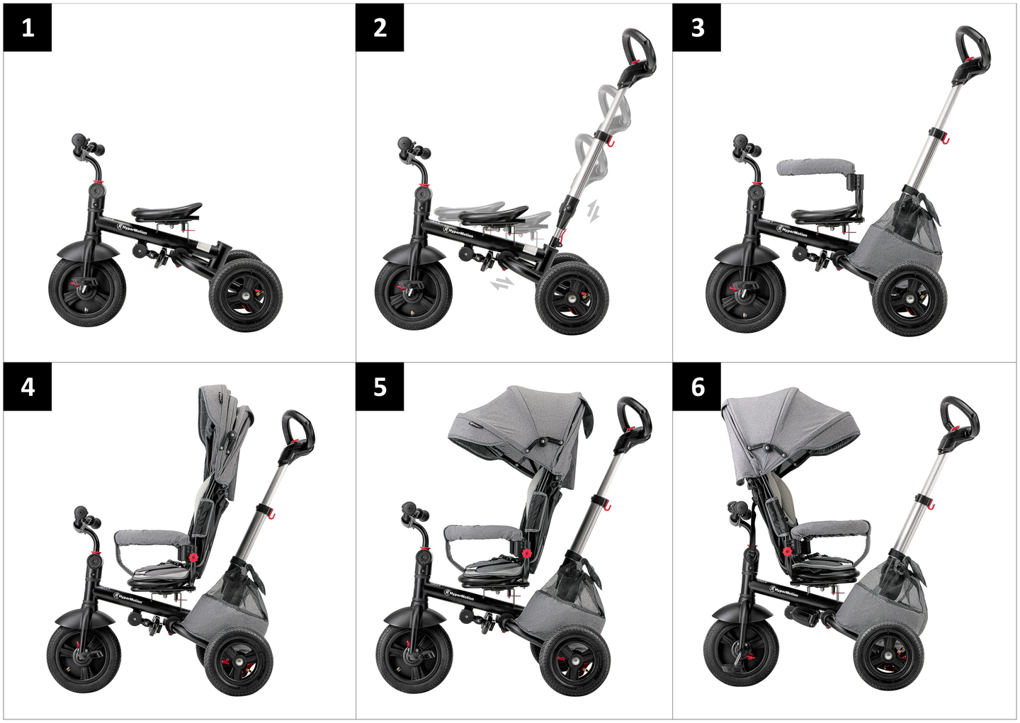 Tobi Velar τρίκυκλο + μεμβράνη βροχής - γκρι