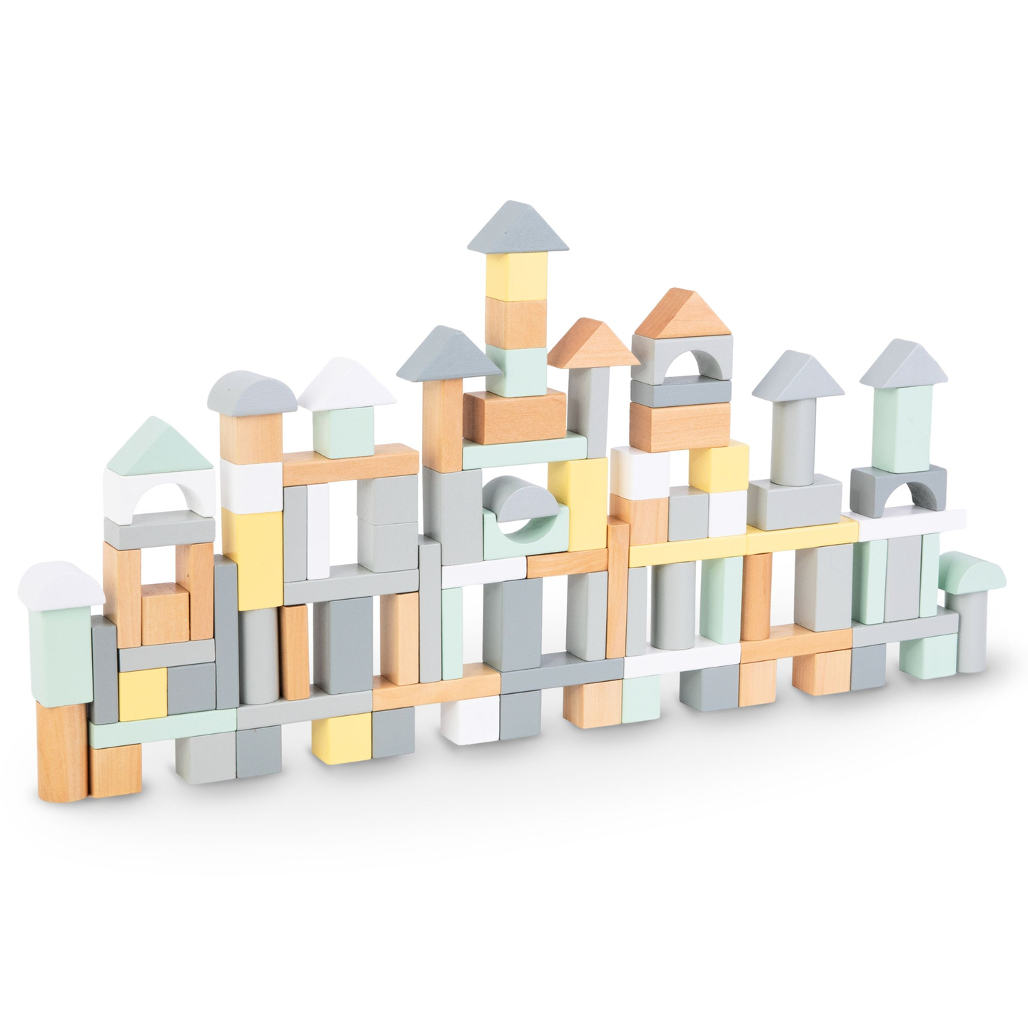 Ξύλινα τουβλάκια παστέλ - σετ 100 XL τεμαχίων