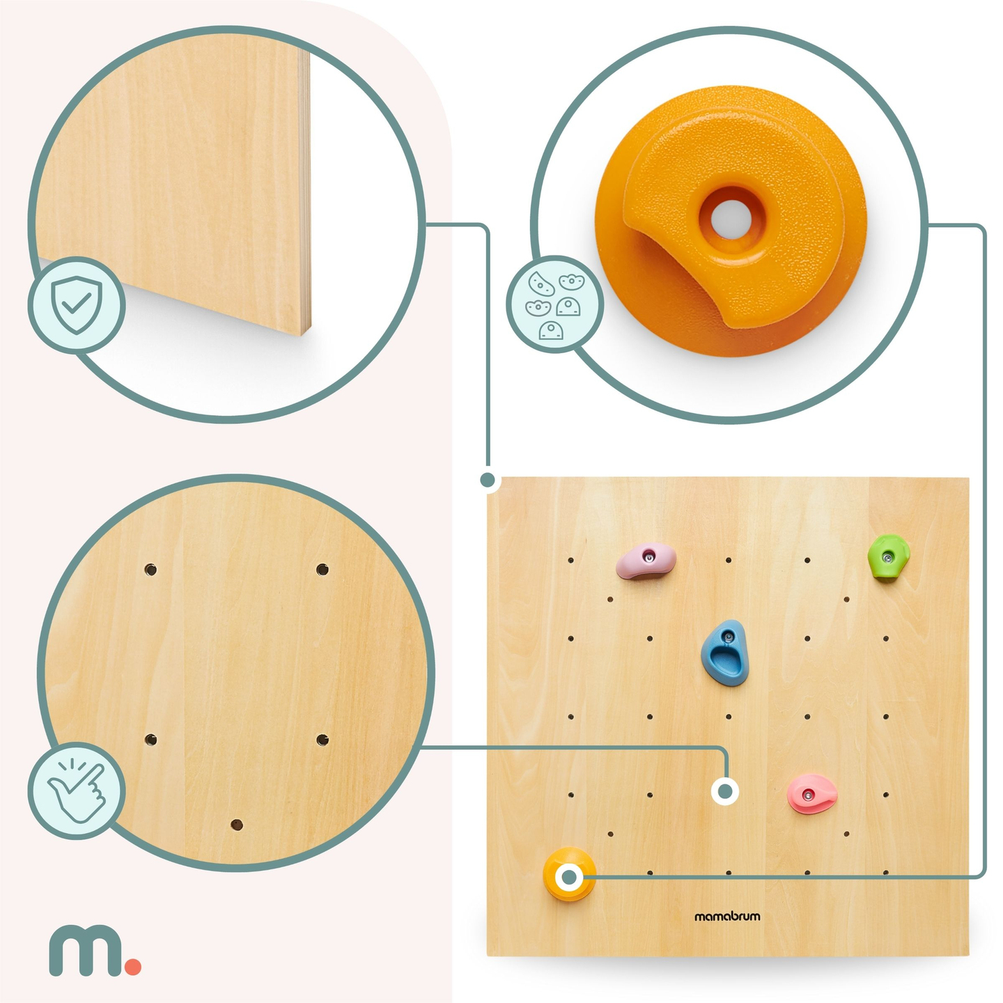 Ξύλινος τοίχος αναρρίχησης για παιδιά