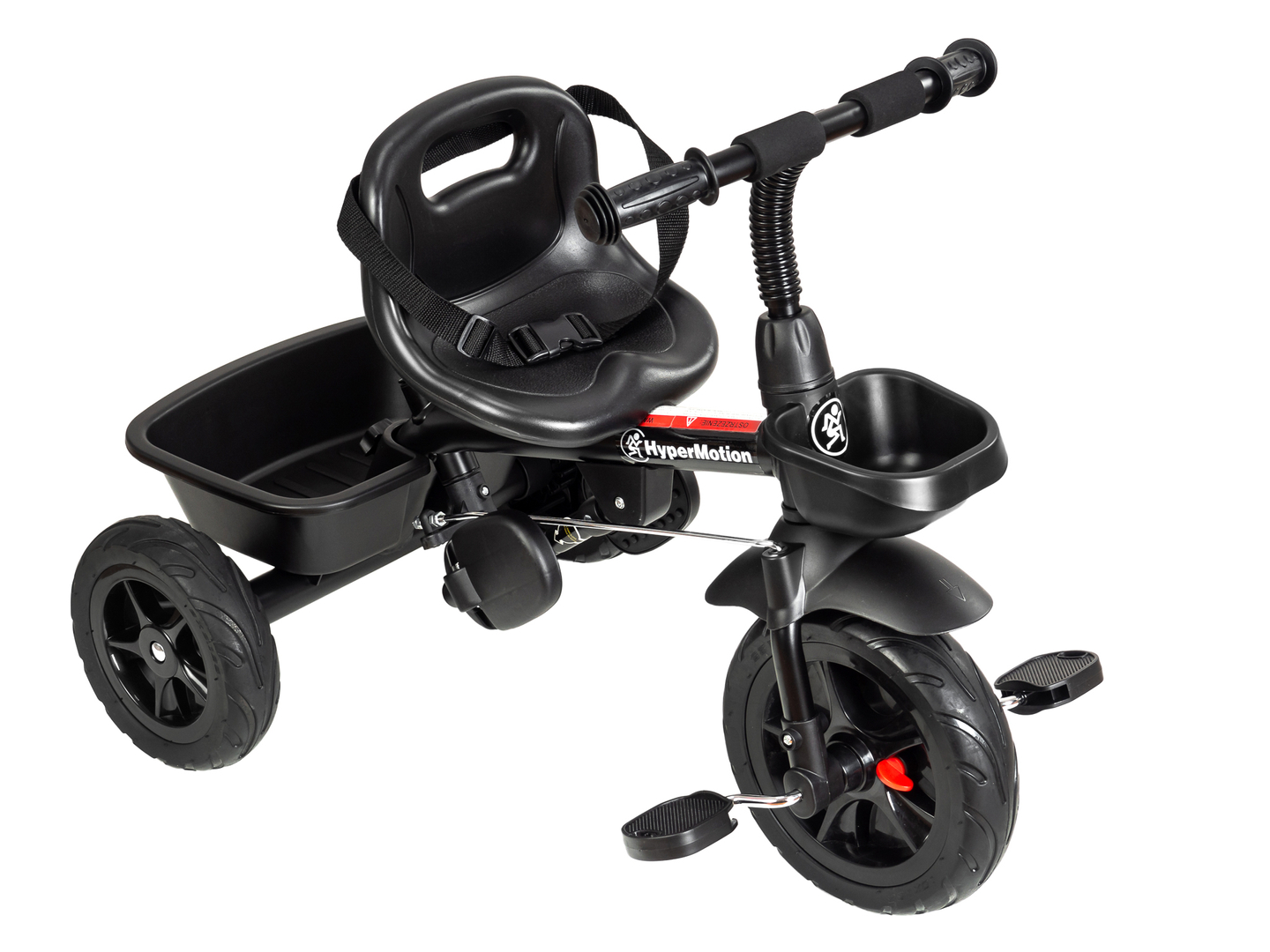 HyperMotion TOBI VECTOR τρίκυκλο - παντοτινές φουσκωτές ρόδες + μπάρα ώθησης. Χρώμα: μαύρο.