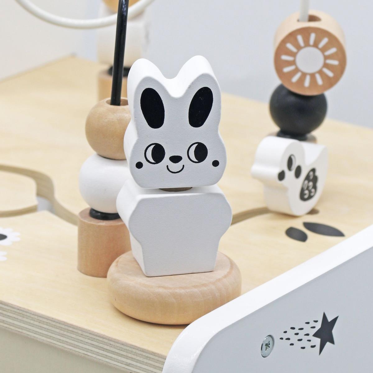 6σε1 ξύλινο καροτσάκι, περιπατητής με λειτουργία πίνακα εκμάθησης