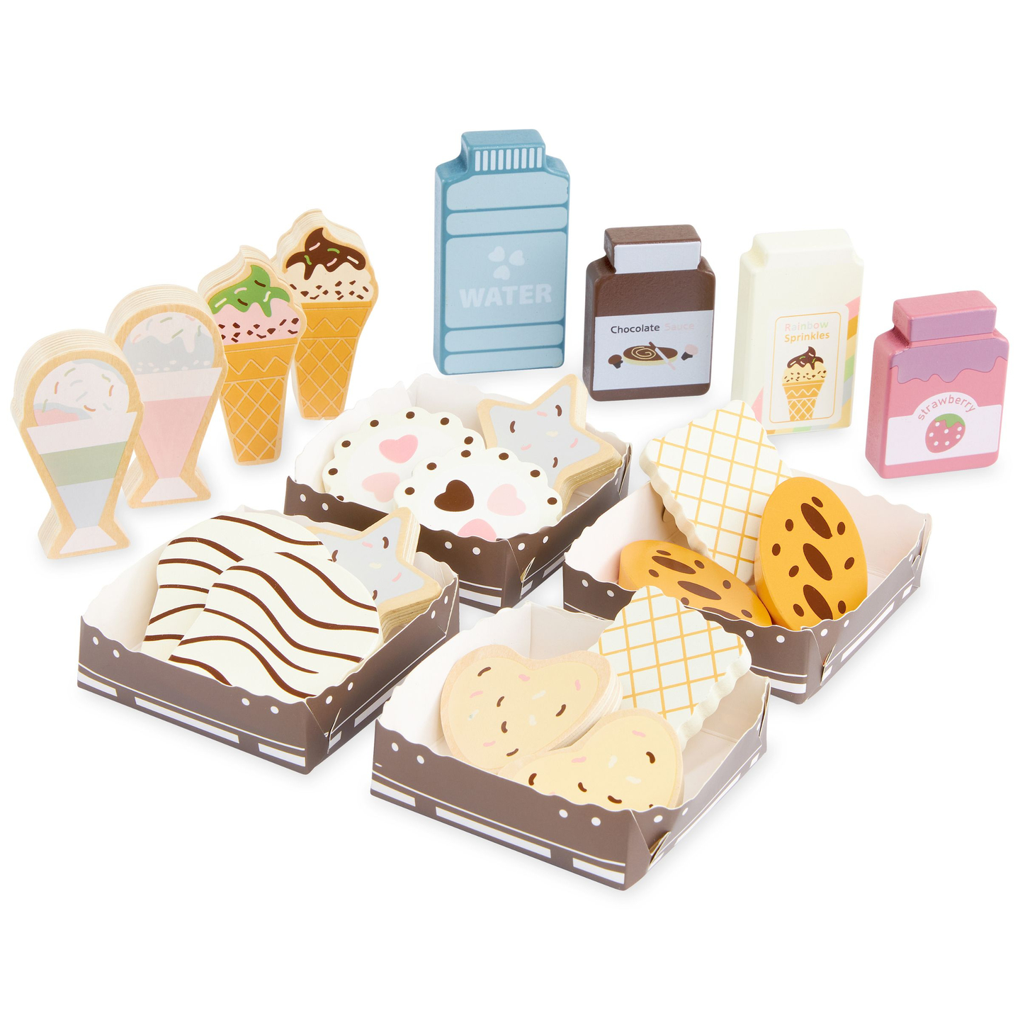 Πτυσσόμενο ξύλινο κατάστημα - καφετέρια, ζαχαροπλαστείο με αξεσουάρ