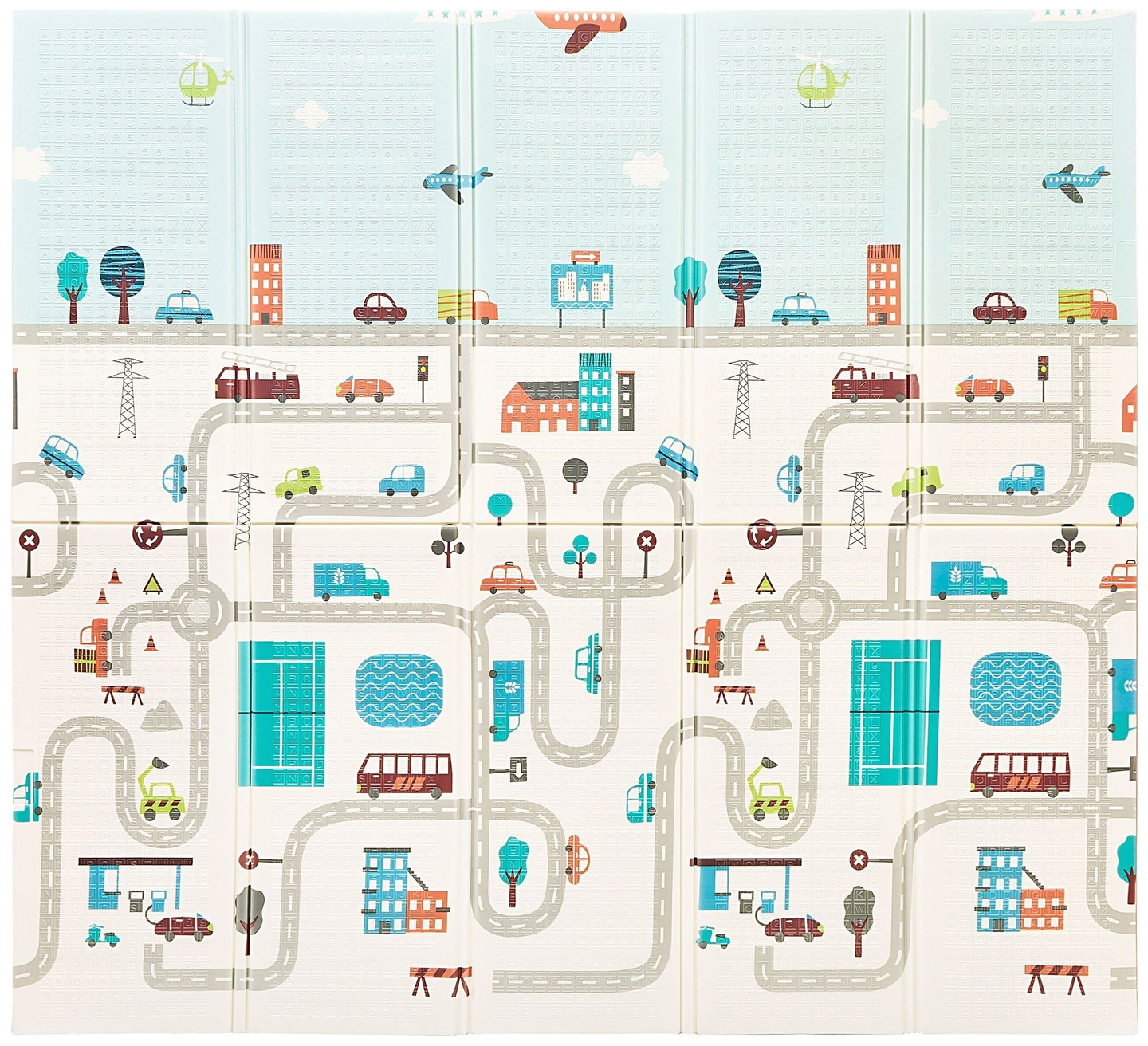 Στρώμα αφρού διπλής όψης XXL - αναδιπλούμενο 1 CM (βουνό και δρόμος)