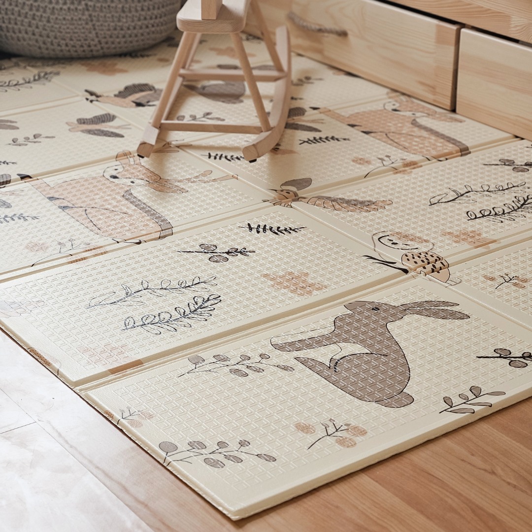 Διπλής όψης αναδιπλούμενο αφρώδες χαλάκι 180 x 120 x 1 cm - Magic Forest/Futumn Streets - boho