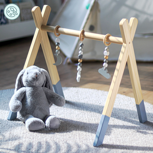 Ξύλινη βάση εκπαίδευσης Baby Gym - χρώμα γκρι