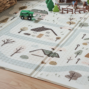 Αναδιπλούμενο στρώμα αφρού διπλής όψης 180 x 120 x 1cm - Charming Town/Sand Beige