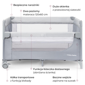 Κούνια 3 σε 1 με αλλαξιέρα, στρώμα και τσάντα μεταφοράς