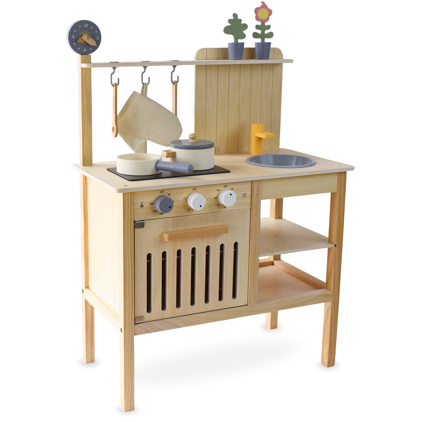 Ξύλινη κουζίνα κήπου με αξεσουάρ - φυσικό boho