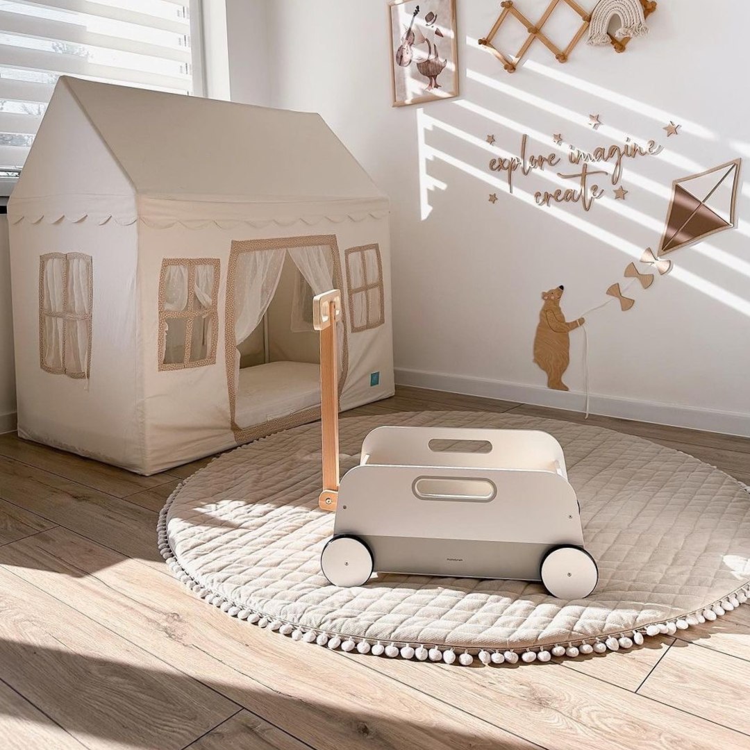 Ξύλινο καροτσάκι παιχνιδιών - ρυμουλκούμενο έλξης