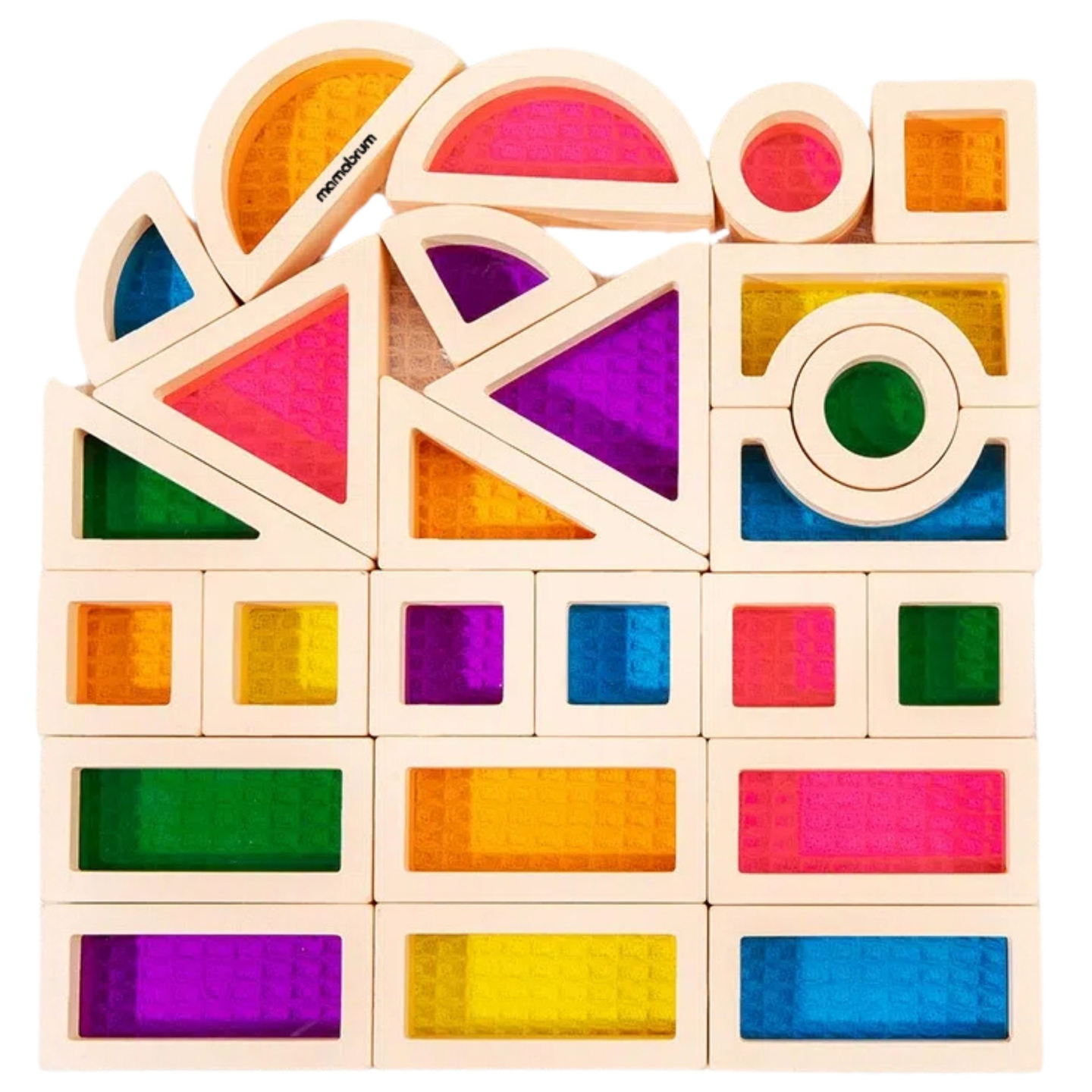 Ξύλινα τουβλάκια ουράνιο τόξο - 25 στοιχεία