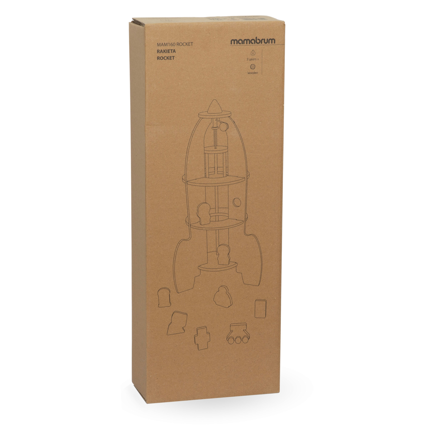 Μεγάλος ξύλινος διαστημικός πύραυλος με ασανσέρ και αξεσουάρ - XXL