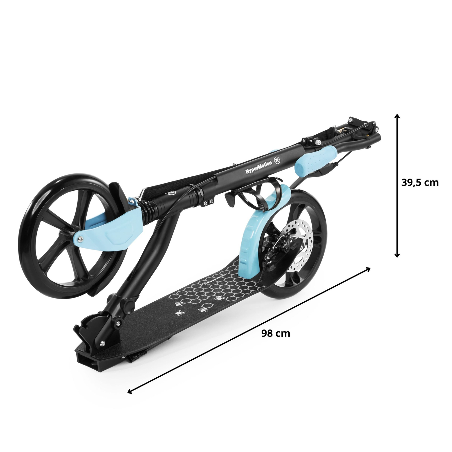 Δίτροχο σκούτερ πόλης HONEYBEE Blue HyperMotion 100kg - πλήρες αλουμίνιο, μεγάλοι τροχοί 250mm