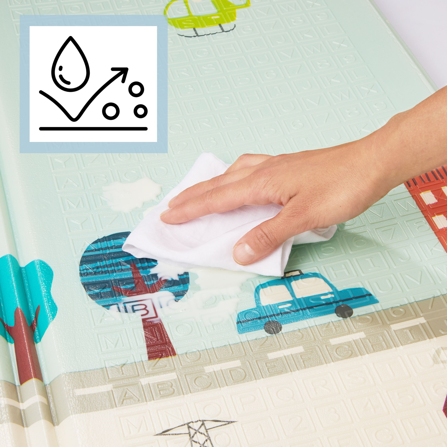 Στρώμα αφρού διπλής όψης XXL - αναδιπλούμενο 1 CM (βουνό και δρόμος)