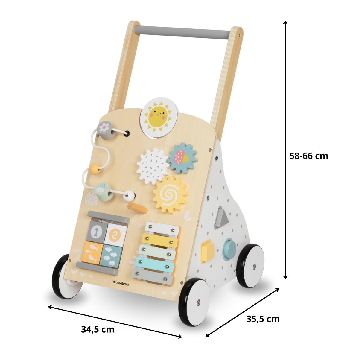 Εκπαιδευτικός ξύλινος περιπατητής 8in1 / σπρώχτης μωρού - πίνακας χειρισμού
