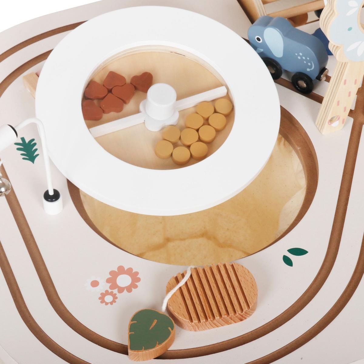 Εκπαιδευτικό ξύλινο τραπέζι 10in1 με ζώα και τρένο