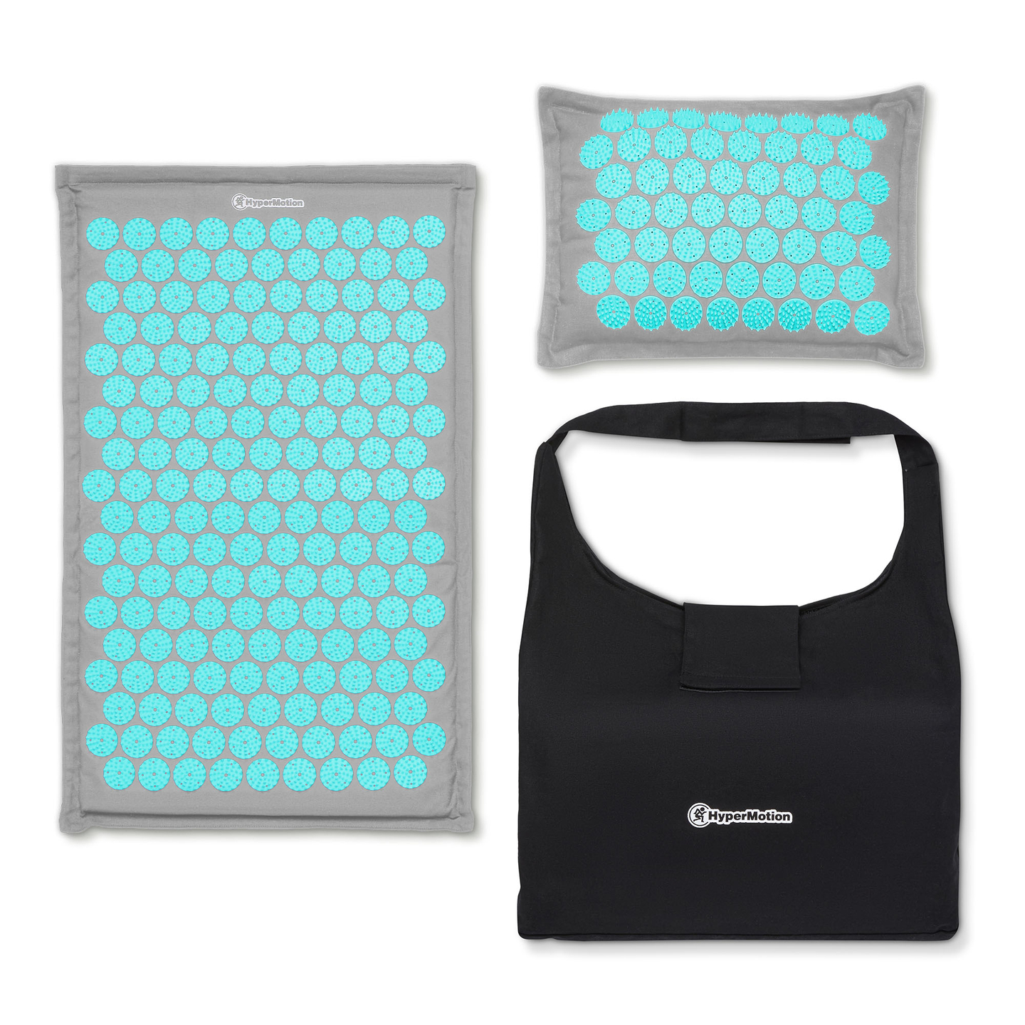 Στρώμα πιεσοθεραπείας από λινό ECO με ίνες καρύδας και μαξιλάρι από φαγόπυρο – HyperMotion 68 cm γκρι-μέντα