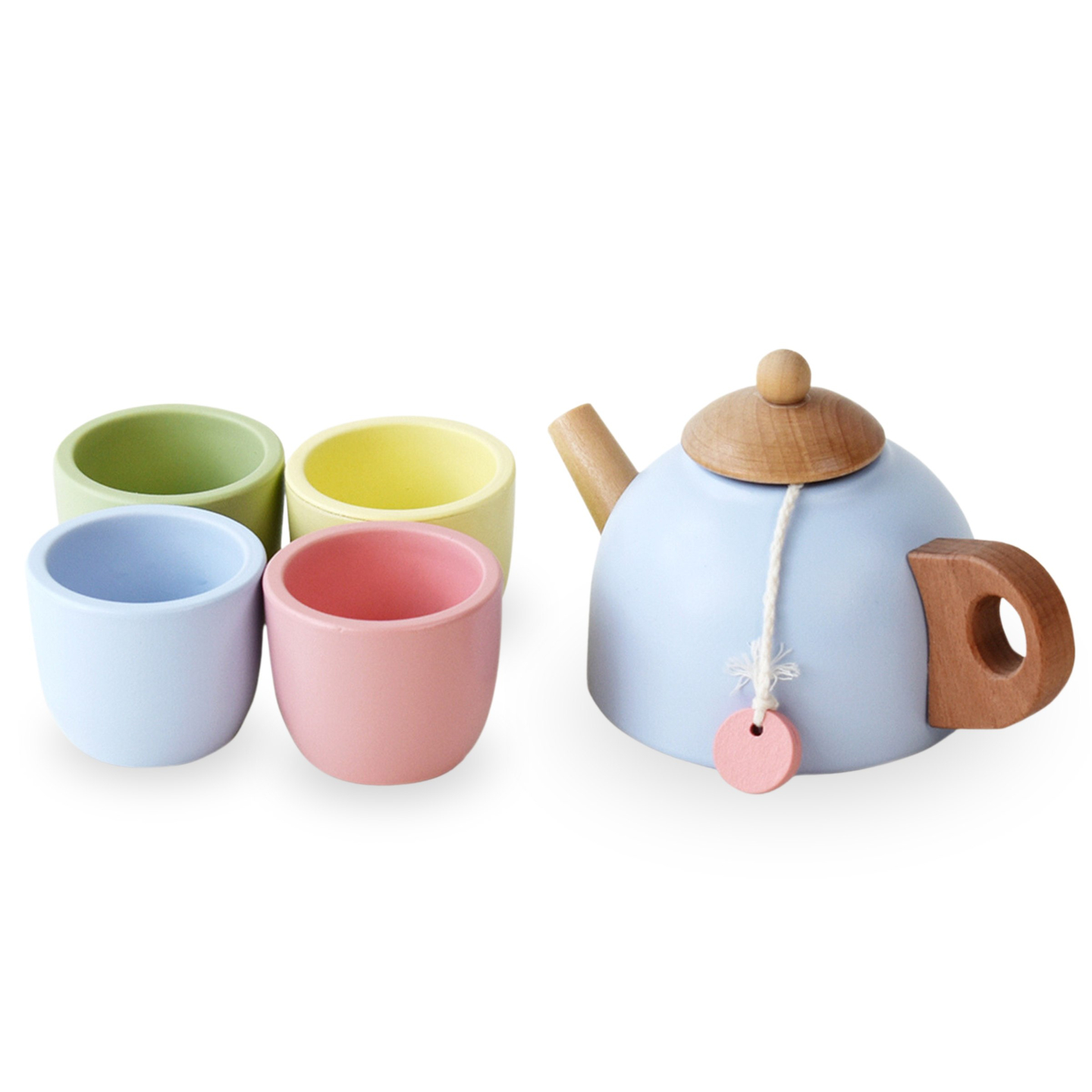 Ξύλινο σετ τσαγιού με δίσκο - 7 αντικείμενα