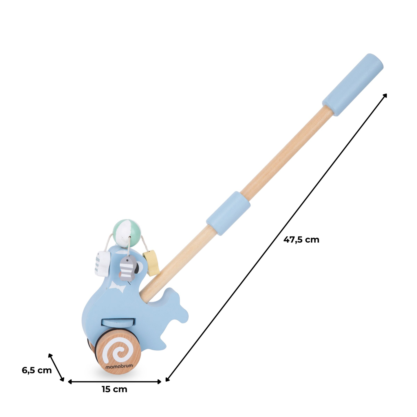 Ξύλινη σφραγίδα με ραβδί ώθησης - ωθητής