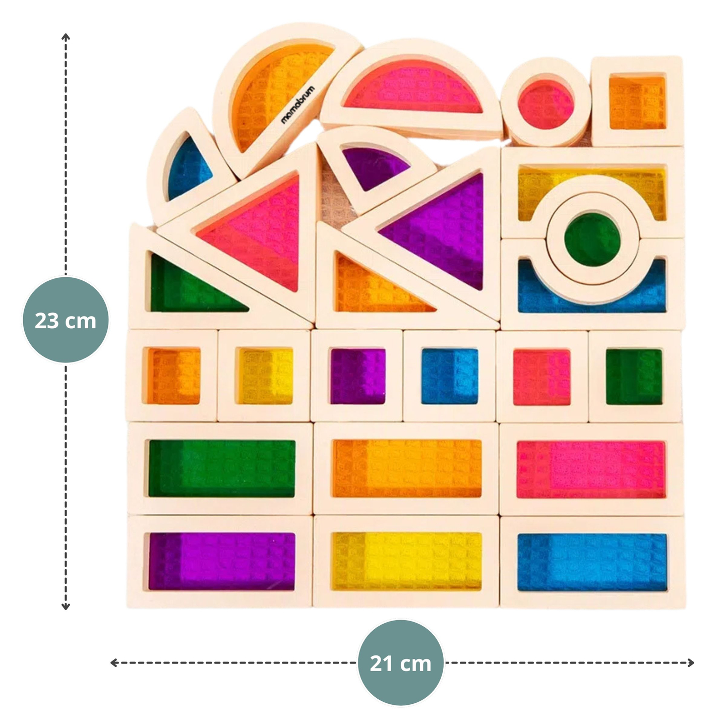 Ξύλινα τουβλάκια ουράνιο τόξο - 25 στοιχεία