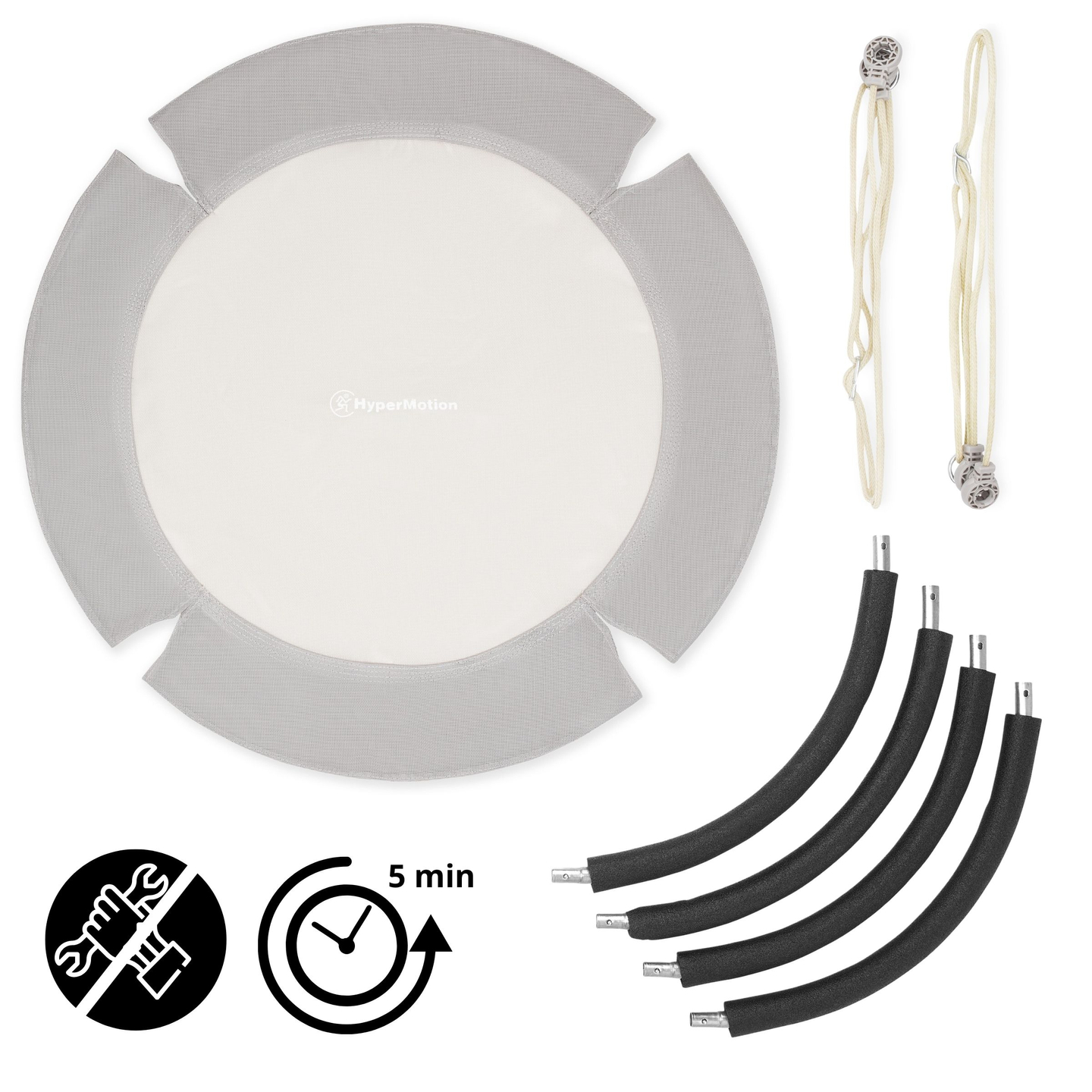 Κούνια φωλιά πελαργού HyperMotion - διάμετρος 100 cm, γκρι χρώμα