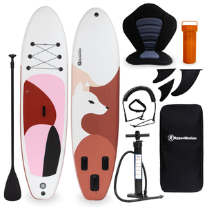 Φουσκωτό SUP Stand Up Paddle board 320cm με κουπί και κάθισμα - HyperMotion WAVE BOOST PINK 320