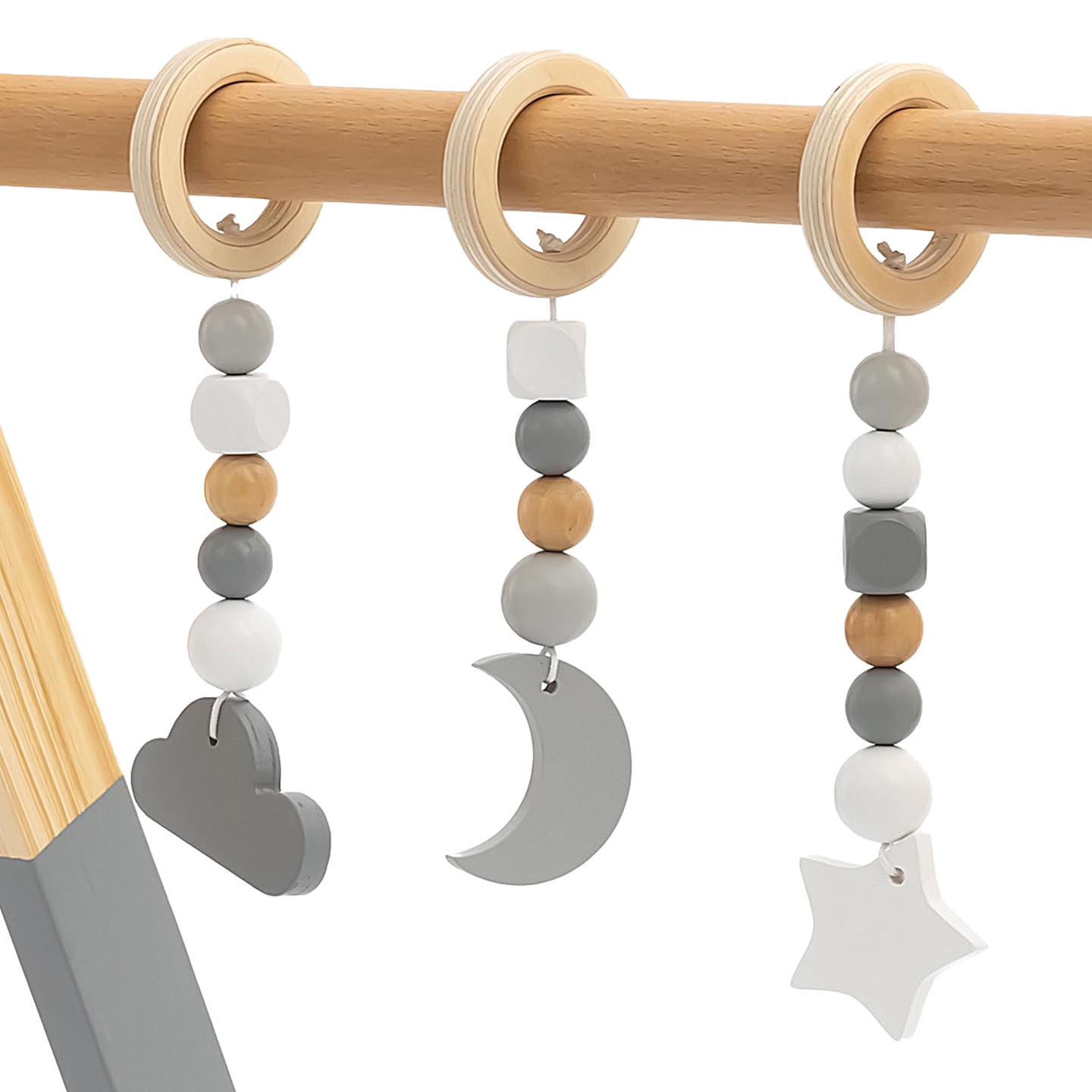 Ξύλινη βάση εκπαίδευσης Baby Gym - χρώμα γκρι