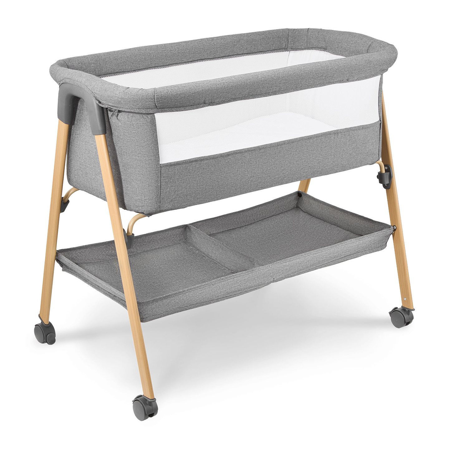 Παιδικό παρκοκρέβατο, ανεξάρτητο, ταξιδιωτικό παρκοκρέβατο, κούνια με στρώμα - γκρι