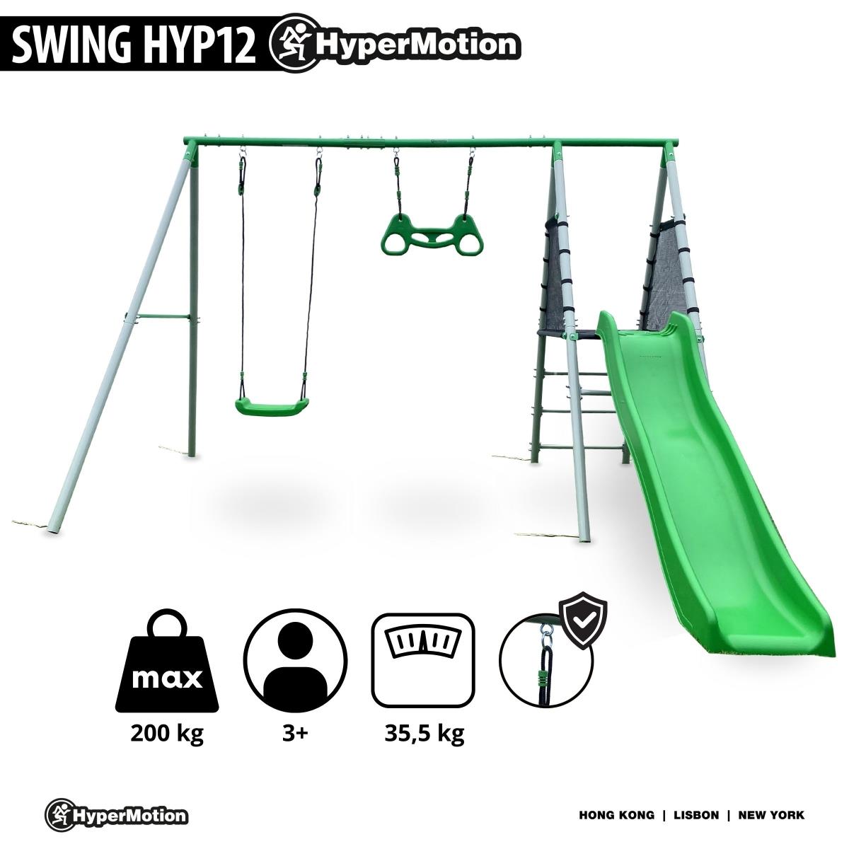 XXL παιδική χαρά κήπου για παιδιά με κούνια, γυμναστικό τραπέζι και τσουλήθρα