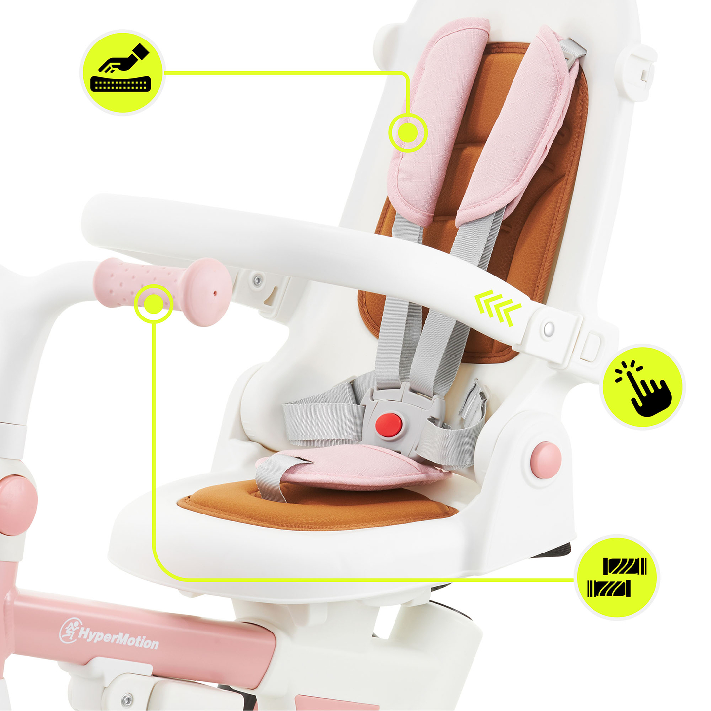 Πολυλειτουργικό τρίκυκλο 8 σε 1 TOBI FOREST - ροζ