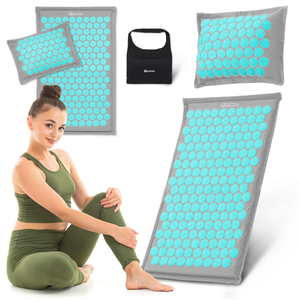 Στρώμα πιεσοθεραπείας από λινό ECO με ίνες καρύδας και μαξιλάρι από φαγόπυρο – HyperMotion 68 cm γκρι-μέντα