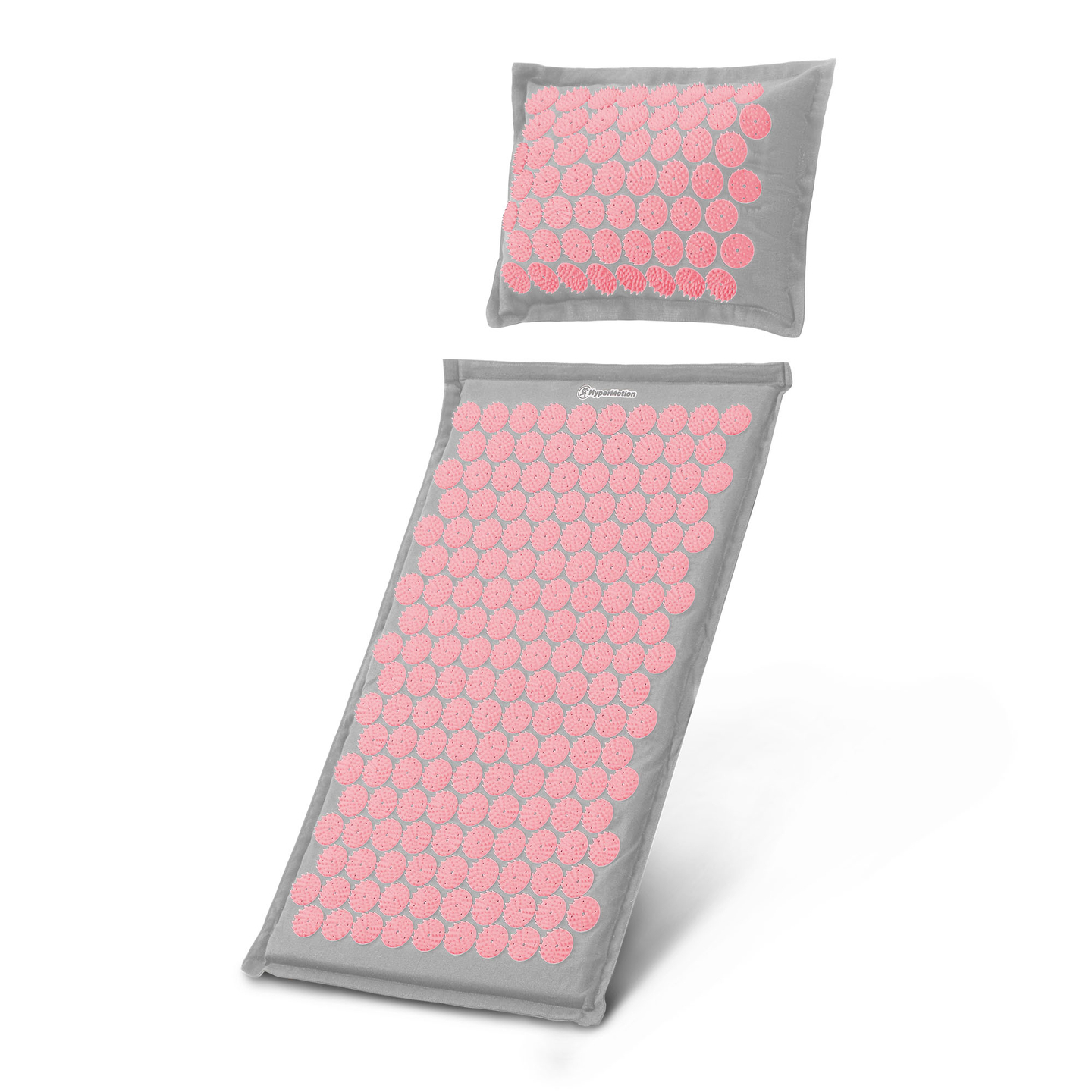 Στρώμα πιεσοθεραπείας από λινό ECO με ίνες καρύδας και μαξιλάρι από φαγόπυρο – HyperMotion 68 cm σε γκρι και ροζ χρώμα