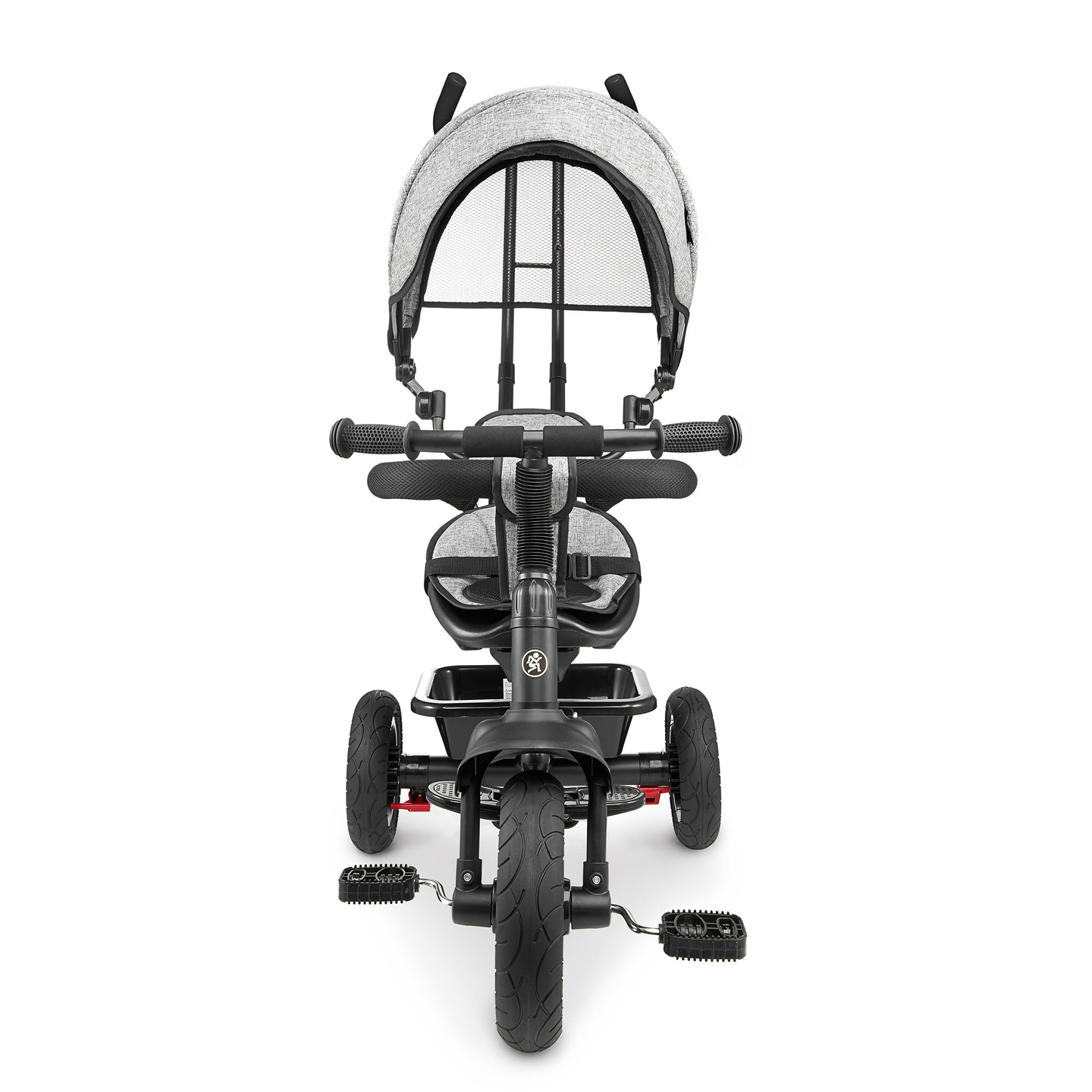 Τρίκυκλο για παιδιά 1-4 ετών - TOBI FREY - γκρι χρώμα - περιστρεφόμενο - τροχοί με αντλία + ωθητήρας