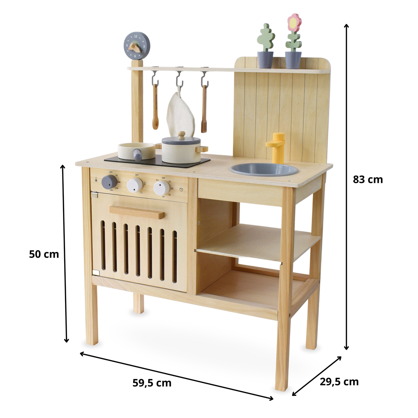 Ξύλινη κουζίνα κήπου με αξεσουάρ - φυσικό boho