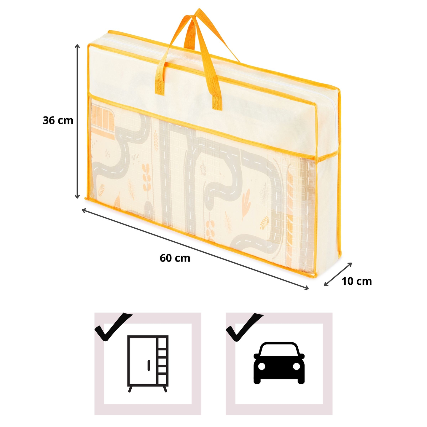 Διπλής όψης αναδιπλούμενο αφρώδες χαλάκι 180 x 120 x 1 cm - Magic Forest/Futumn Streets - boho