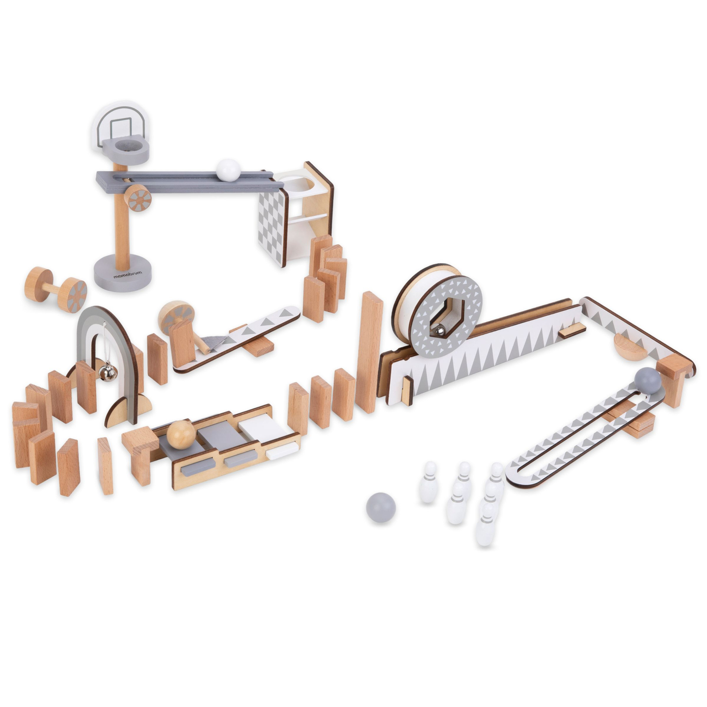 Ξύλινα τουβλάκια ντόμινο - πορεία εμποδίων - 48 στοιχεία