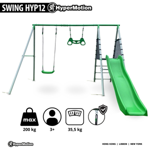 XXL παιδική χαρά κήπου για παιδιά με κούνια, γυμναστικό τραπέζι και τσουλήθρα