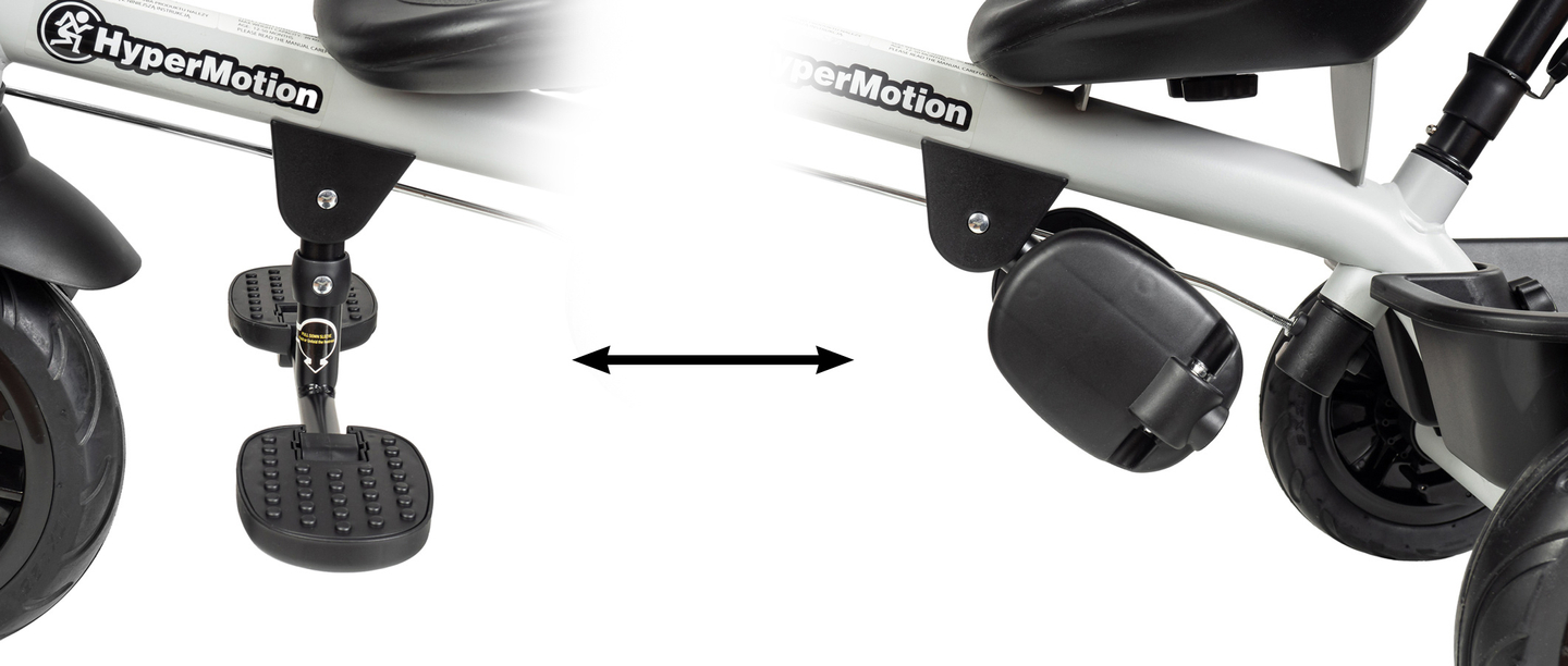 HyperMotion TOBI VECTOR τρίκυκλο - παντοτινά φουσκωτοί τροχοί + μπάρα ώθησης. Χρώμα: ανοιχτό γκρι.