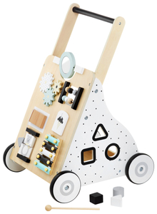 Ξύλινη, εκπαιδευτική παιδική περπατούρα / καροτσάκι - πίνακας χειρισμού