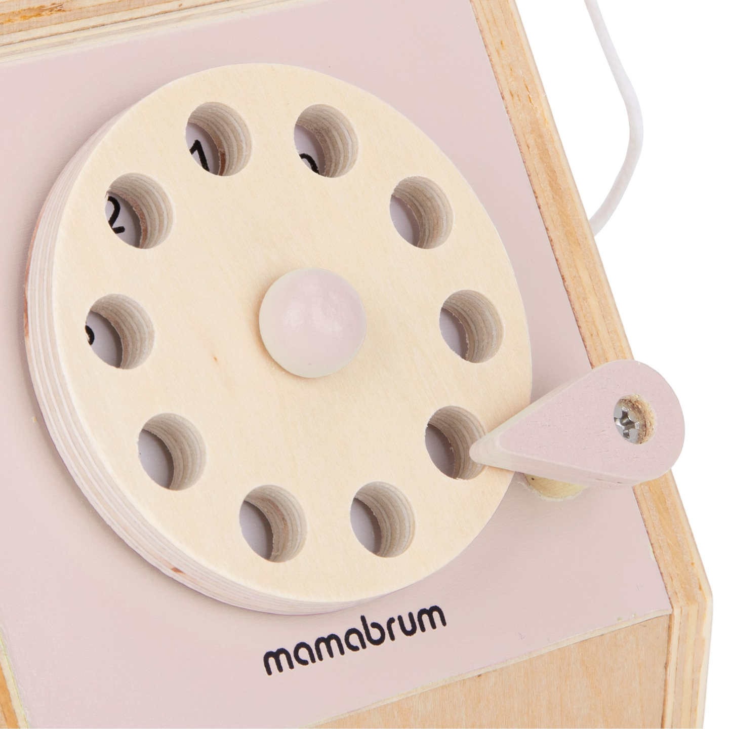 Ρετρό ξύλινο τηλέφωνο - παστέλ ροζ