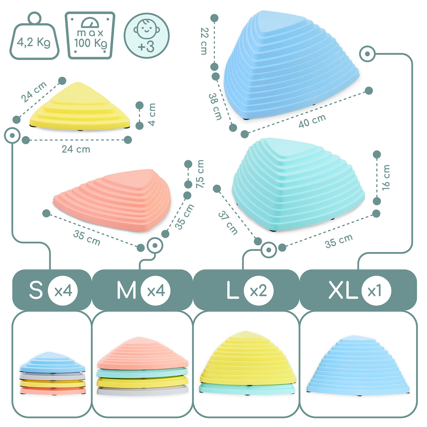 Χρωματιστές πέτρες εξισορρόπησης - 11 τεμάχια