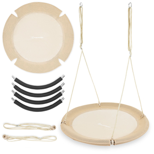 Κούνια φωλιά πελαργού HyperMotion - διάμετρος 100 cm, μπεζ χρώμα boho