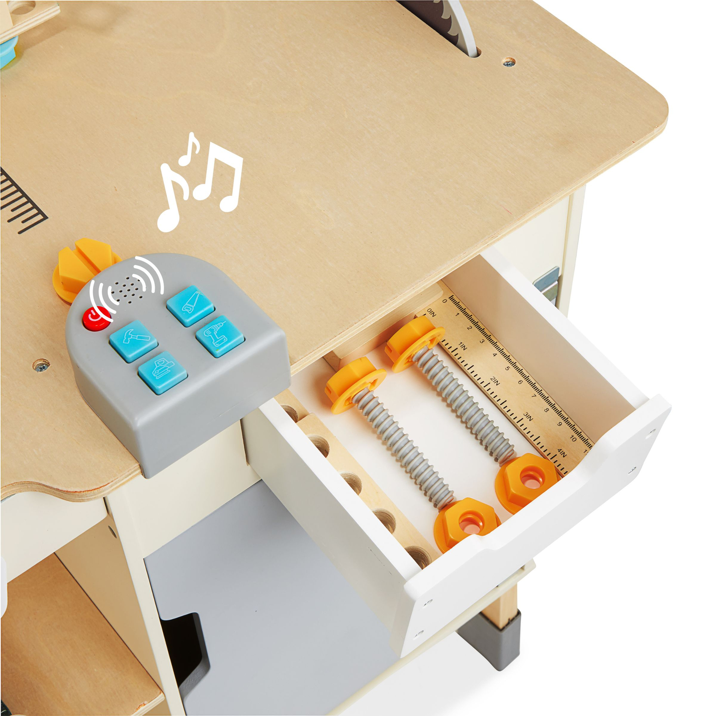 XXL Μεγάλο ξύλινο εργαστήριο με εργαλεία - σετ DIY, 74 στοιχεία