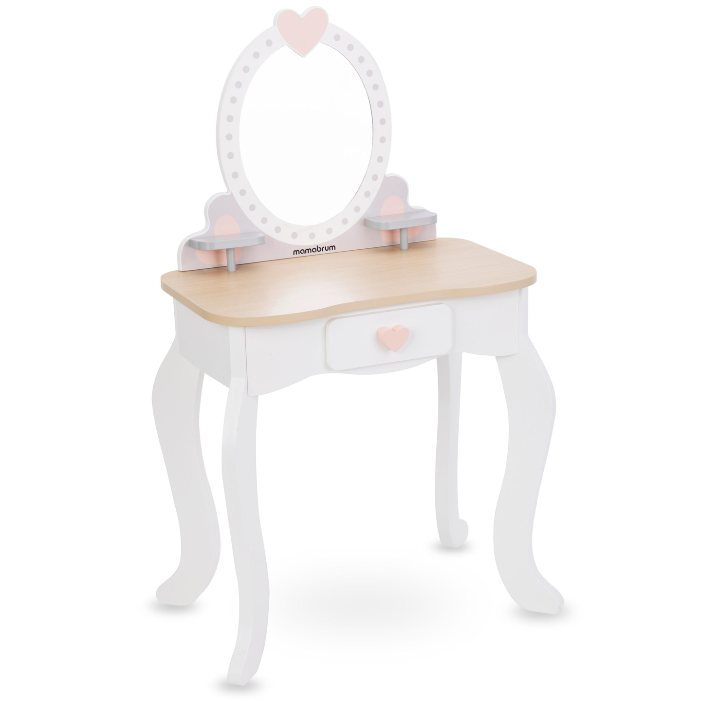 Ξύλινο κομοδίνο με σκαμπό και αξεσουάρ