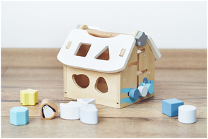 Sorter - εκπαιδευτικό ξύλινο σπίτι με τουβλάκια