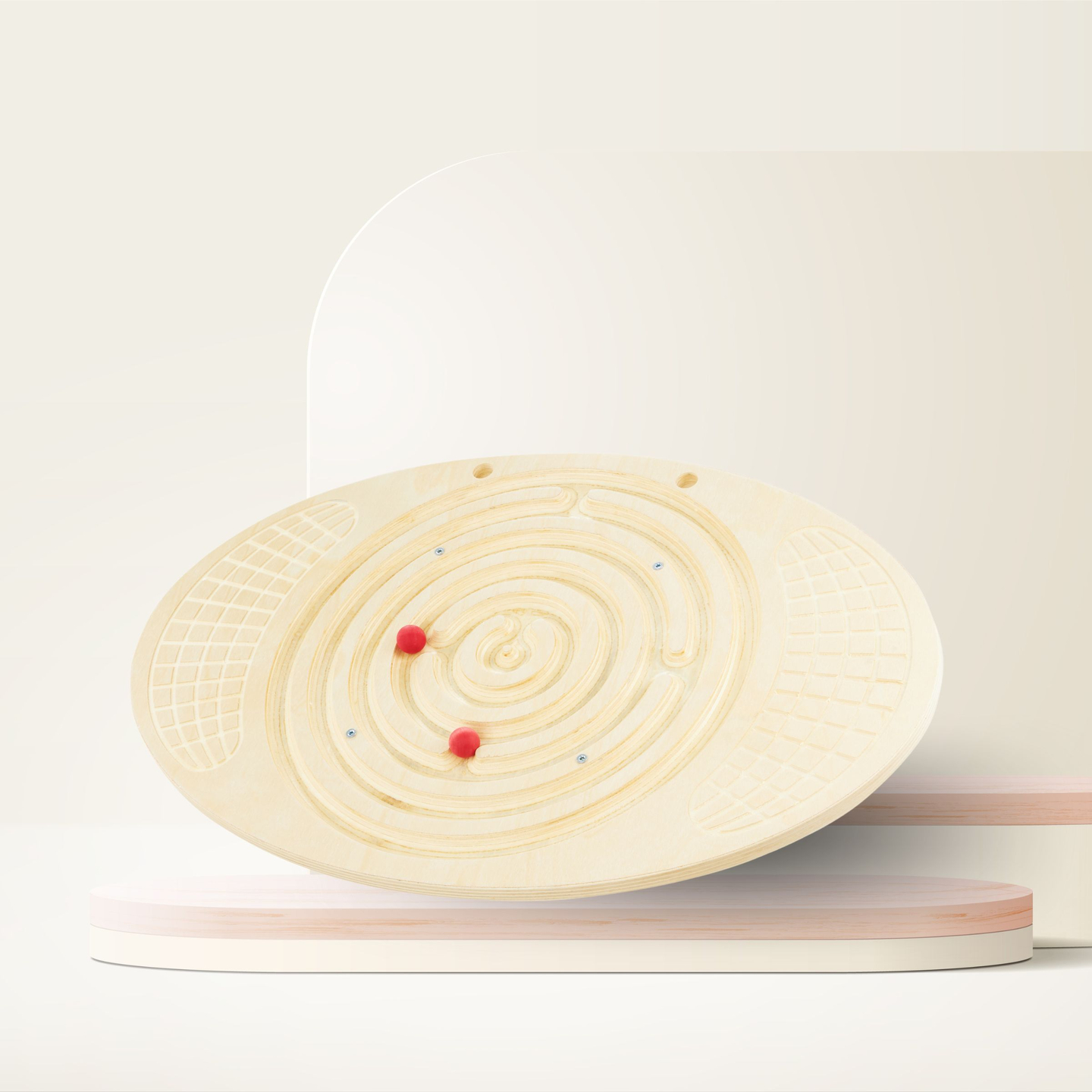 Ξύλινη σανίδα ισορροπίας με λαβύρινθο και μπάλες - balance rocker