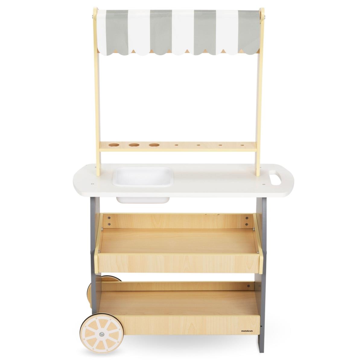 Ξύλινο παγωτατζίδικο με ρόδες - καροτσάκι παγωτού