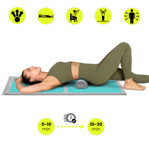 Μεγάλο στρώμα πιεσοθεραπείας με μαξιλάρι και κάλυμμα - 130 cm HyperMotion γκρι-μέντα