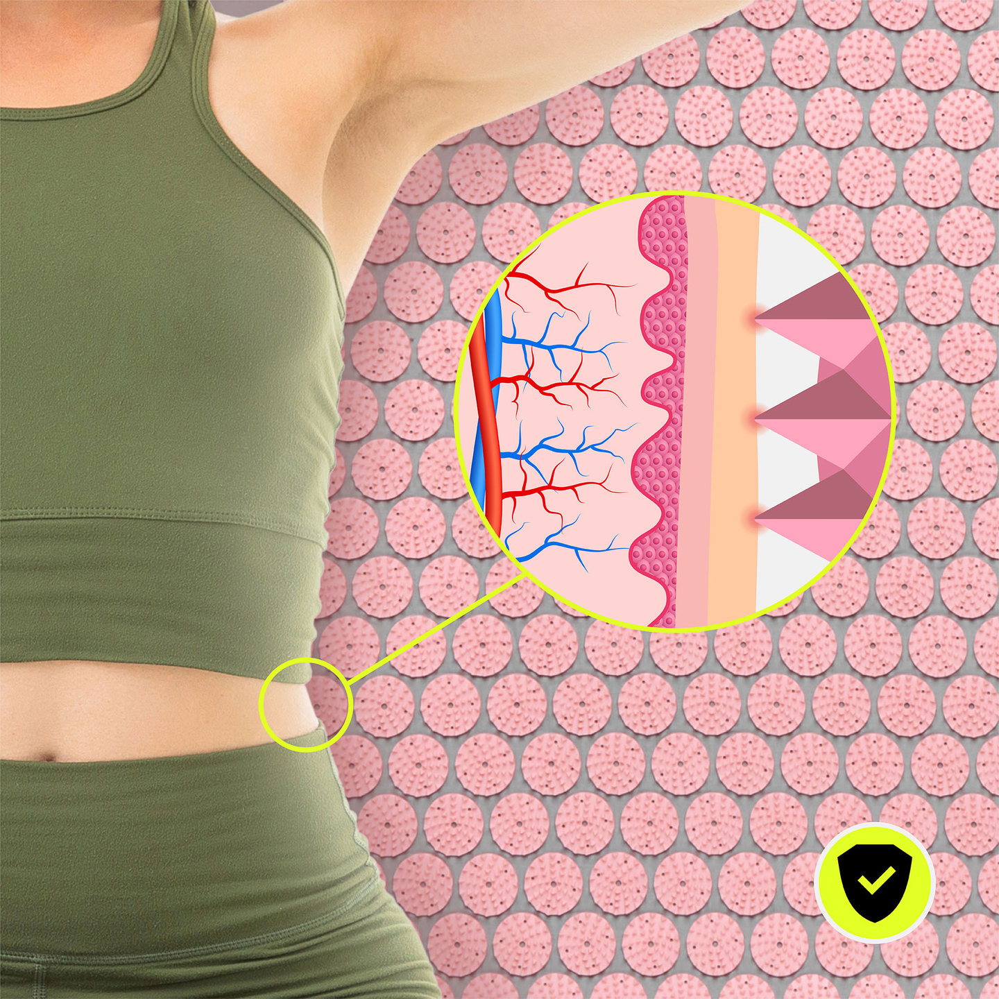 Στρώμα πιεσοθεραπείας με μαξιλάρι και κάλυμμα - 72 cm HyperMotion γκρι και ροζ